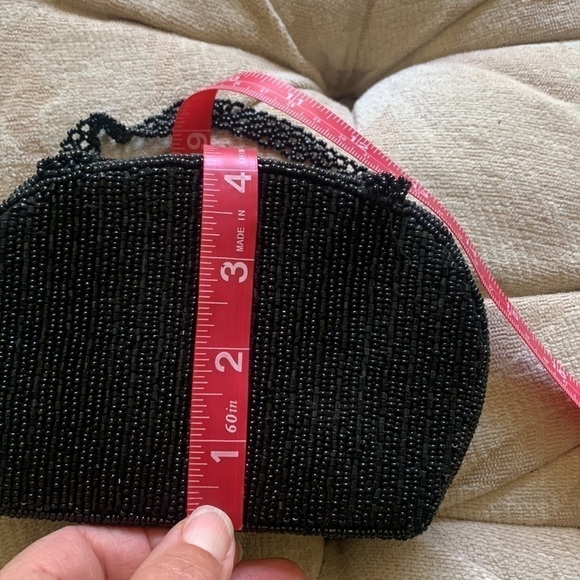 Vintage beaded evening bag. Black - Picture 6 of 6